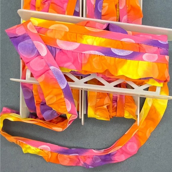 Simplicity Other - Vintage Ruffled Trim Pink Orange Yellow Purple Dot 2 Bolts